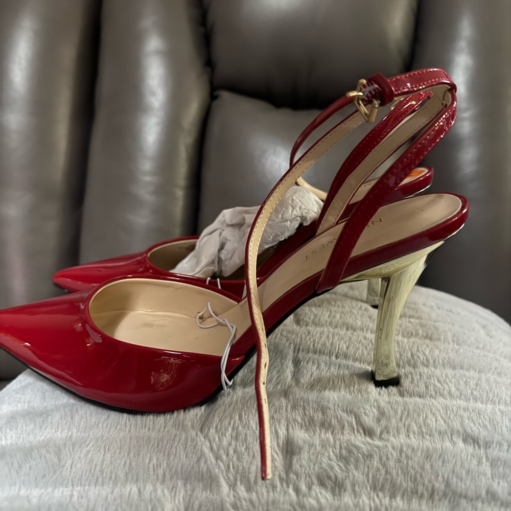 Jessica Simpson Shiny Red Strappy Heels